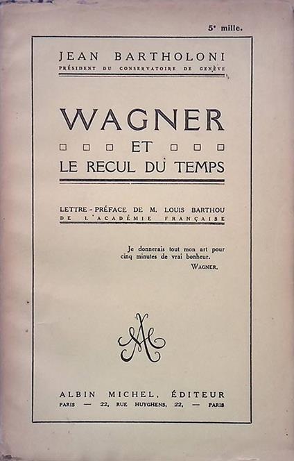 Wagner et le recul du temps - copertina