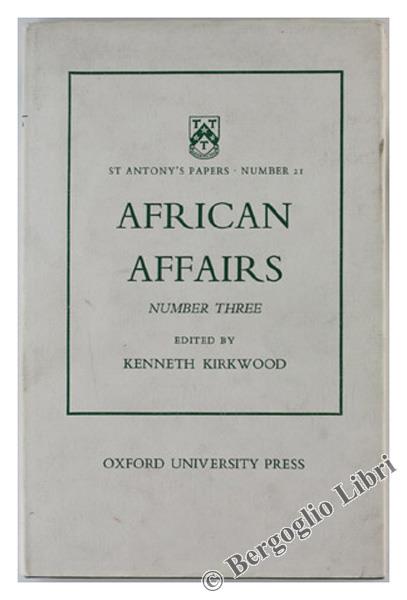 AFRICAN AFFAIRS. Number Three - copertina