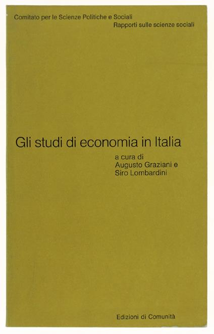 Gli Studi Economici In Italia - copertina