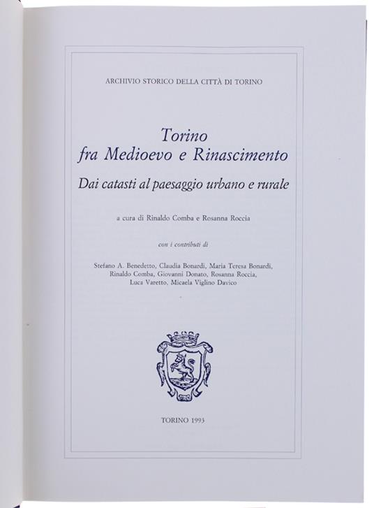 TORINO FRA MEDIOEVO E RINASCIMENTO. Dai catasti al paesaggio urbano e rurale - copertina