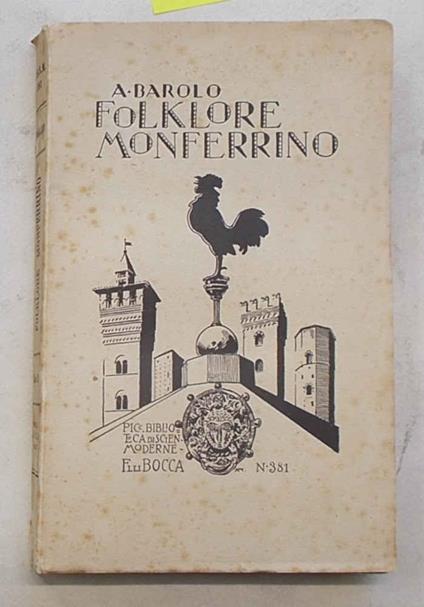 Folklore monferrino - Agostino Barolo - copertina