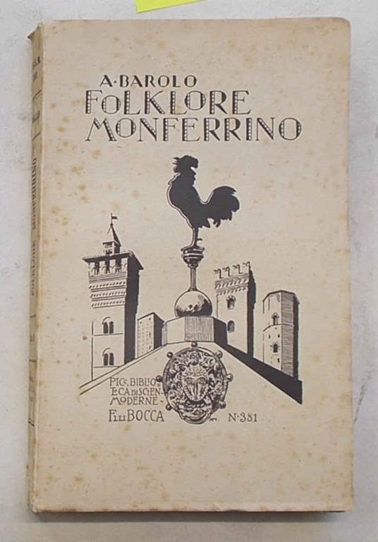Folklore monferrino - Agostino Barolo - copertina