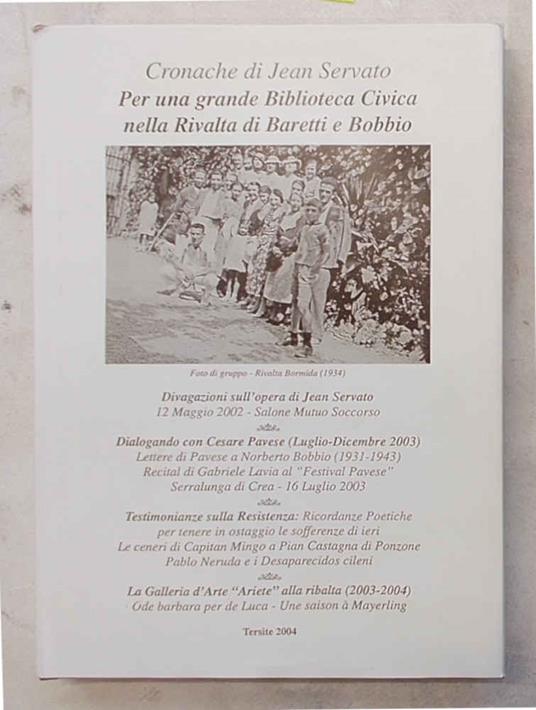 Cronache di Jean Servato. Per una grande Biblioteca Civica nella Rivalta di Baretti e Bobbio. - copertina