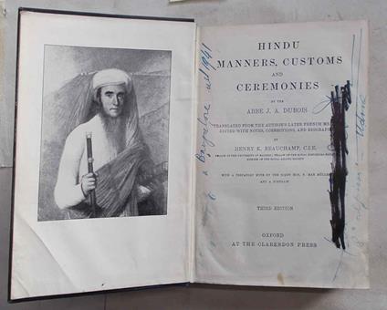 Hindu manners, customs and ceremonies - copertina