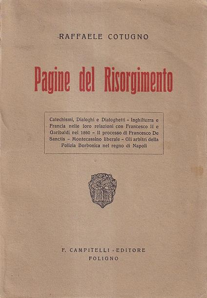 Pagine del Risorgimento - Raffaele Cotugno - copertina
