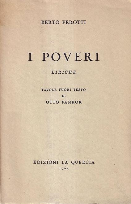 I poveri. Liriche - Berto Perotti - copertina