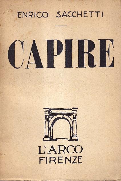 Capire - Enrico Sacchetto - copertina