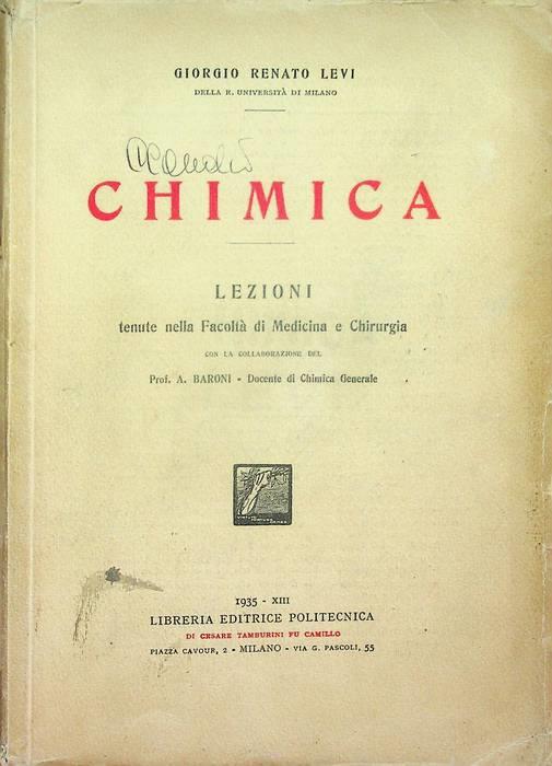 Chimica: lezioni tenute nella Facoltà di medicina e chirurgia