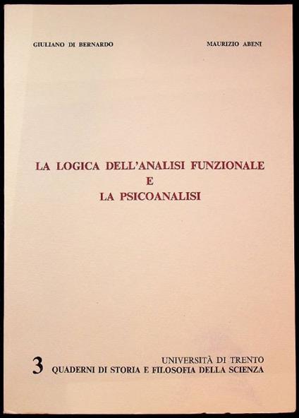 La logica dell'analisi funzionale e la psicoanalisi - copertina
