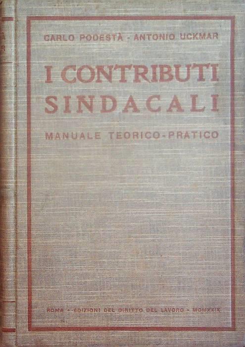 I contributi sindacali: manuale teorico-pratico - copertina