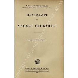 Della simulazione dei negozi giuridici - copertina
