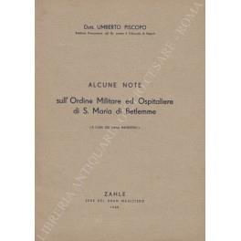 Alcune note sull'Ordine Militare ed Ospitaliere di S. Maria di Betlemme (a cura del Gran Magistero) - copertina