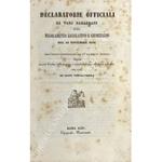 Declaratorie officiali di varj paragrafi del regolamento legislativo e giudiziario del 10 novembre 1834 e dell'editto disciplinare del 17 decembre sudetto disposte secondo l'ordine delle materie, e corredate d'indice alfabetico e di uste per cura di 