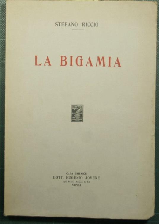 La bigamia - Stefano Riccio - copertina