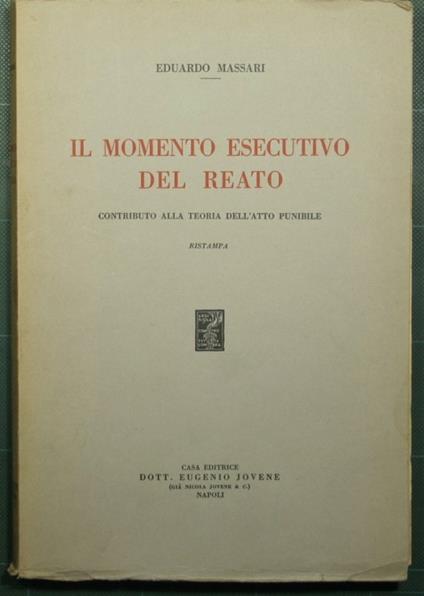 Il momento esecutivo del reato - copertina