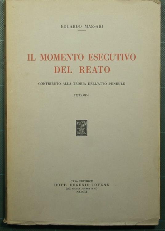 Il momento esecutivo del reato - copertina