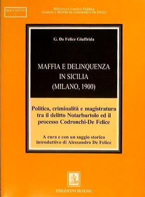 Maffia e delinquenza in Sicilia ( Milano, 1900) - copertina