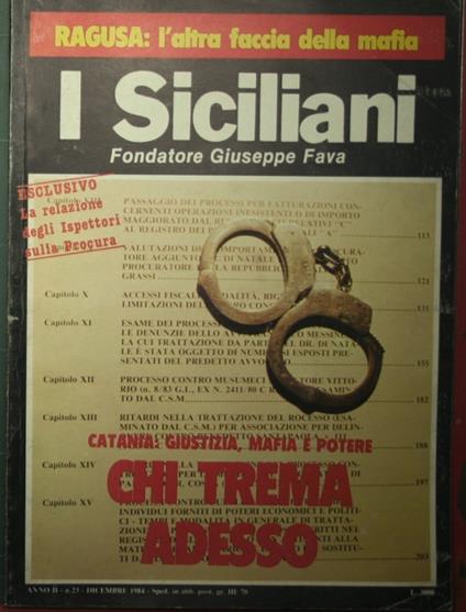 I Siciliani - N. 23 Dicembre 1984 - copertina