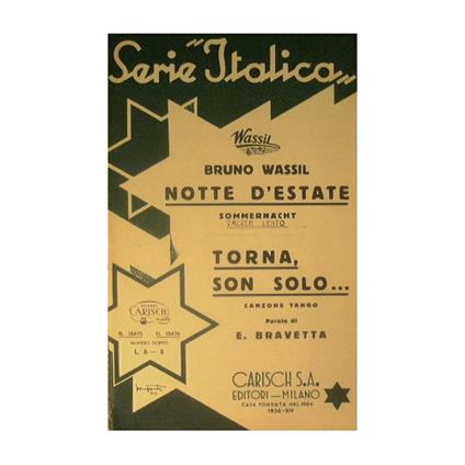 Notte d'Estate ( Sommernacht ) ( Valzer lento ) - Torna son solo ( canzone tango ) - copertina