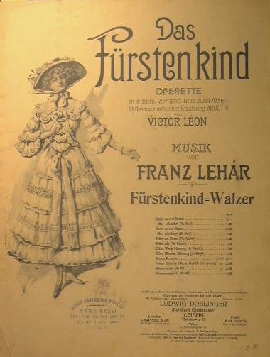 Das Furstenkind Walzer - Franz Lehár - copertina