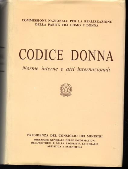 Codice donna Norme interne e atti internazionali - copertina