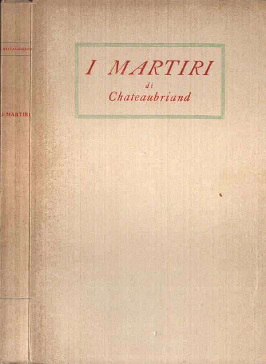 I martiri - François-René de Chateaubriand - copertina