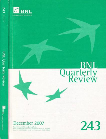 BNL Quarterly Review - Alessandro Roncaglia - copertina