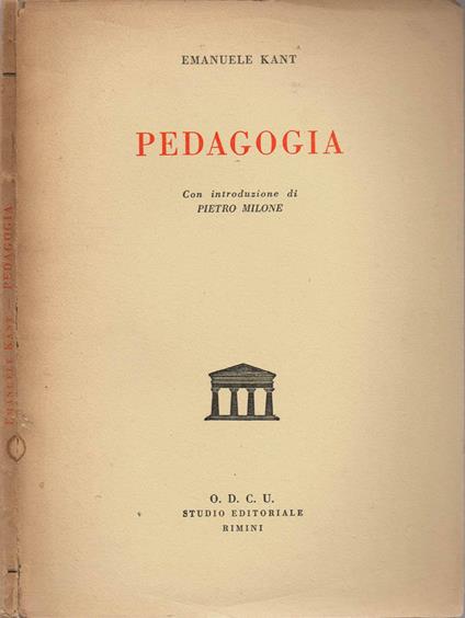 Pedagogia - Immanuel Kant - copertina