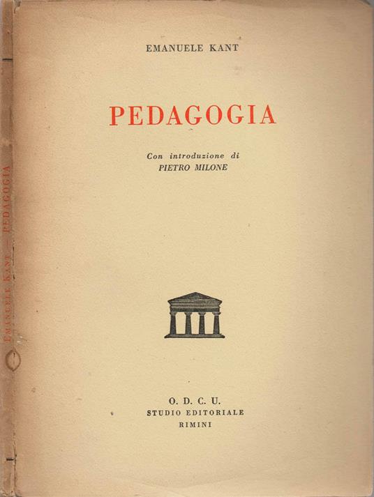 Pedagogia - Immanuel Kant - copertina