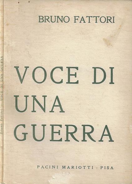 Voce di una guerra - Bruno Fattori - copertina