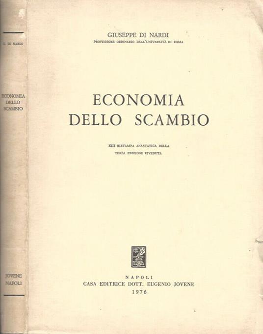 Economia dello scambio - Giuseppe Di Nardi - copertina