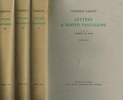 Lettere a Maffeo Pantaleoni 3voll - Vilfredo Pareto - copertina