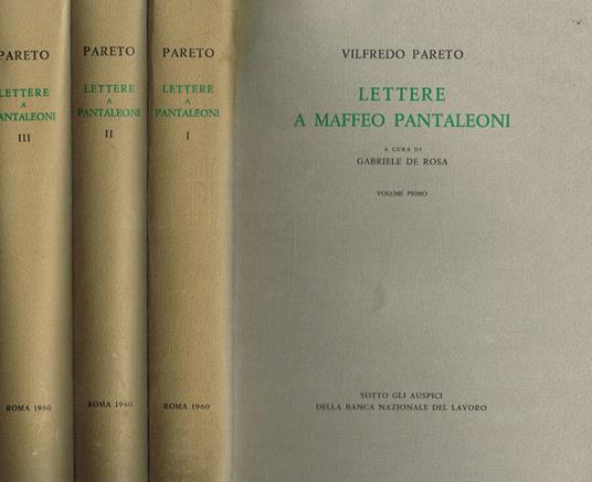 Lettere a Maffeo Pantaleoni 3voll - Vilfredo Pareto - copertina