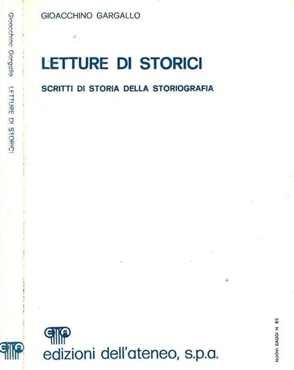 Letture di storici - Gioacchino Gargallo - copertina