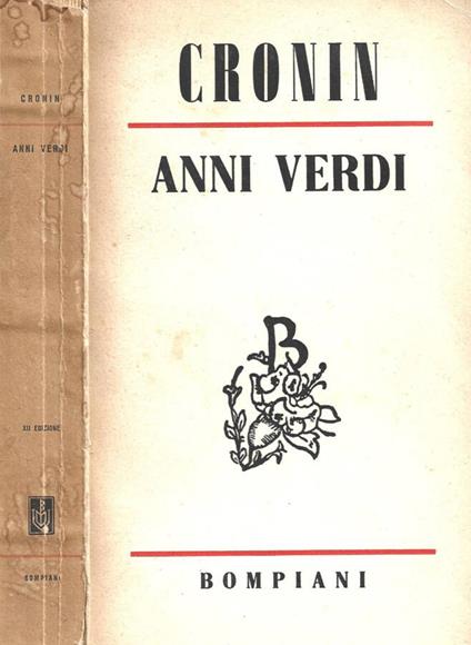 Anni verdi - A. Joseph Cronin - copertina