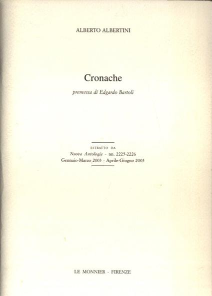 Cronache - Alberto Albertini - copertina