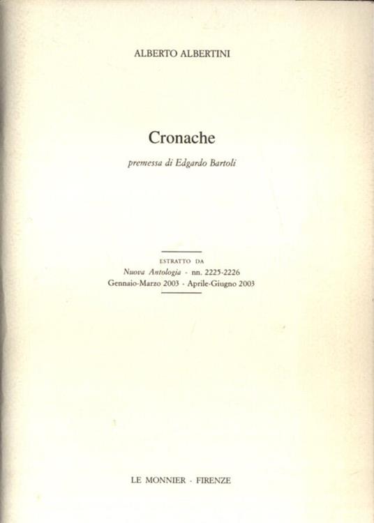 Cronache - Alberto Albertini - copertina