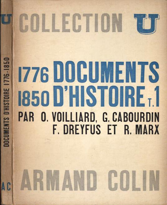 Documents d' histoire 1776 - 1850 Tome I - copertina