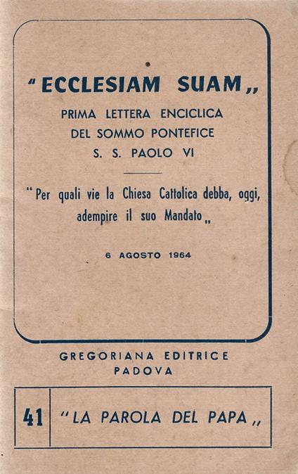 Ecclesiam Suam - copertina