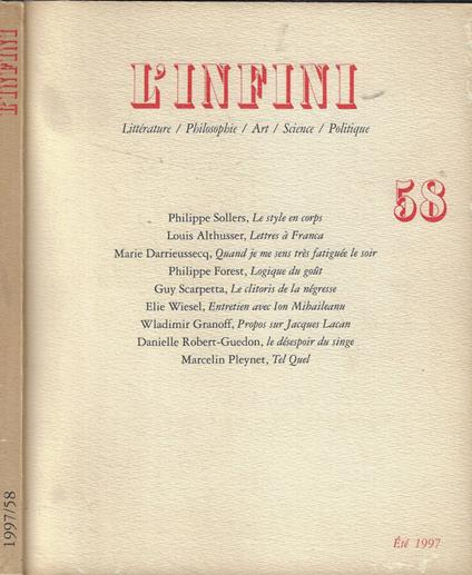 L' Infini n. 58 Anno 1997 - copertina