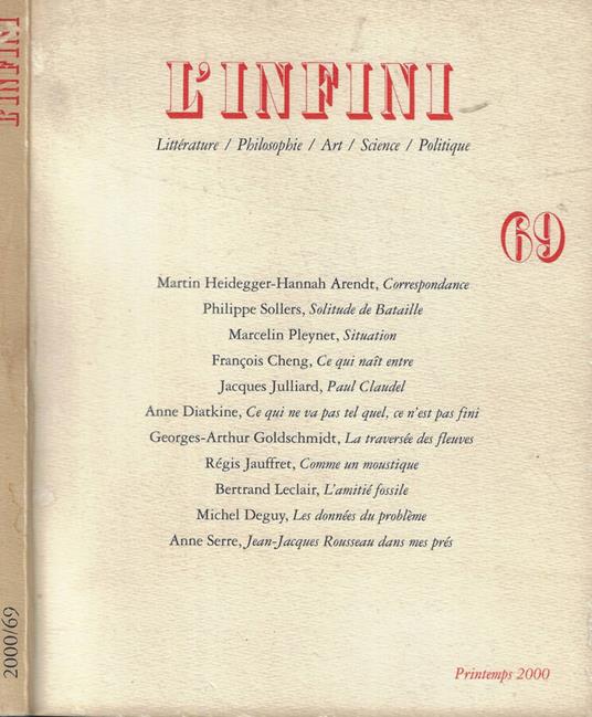 L' Infini n. 69 Anno 2000 - copertina