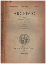 Archivio della Società romana di Storia patria. Vol. LXXXIV Anno 1961