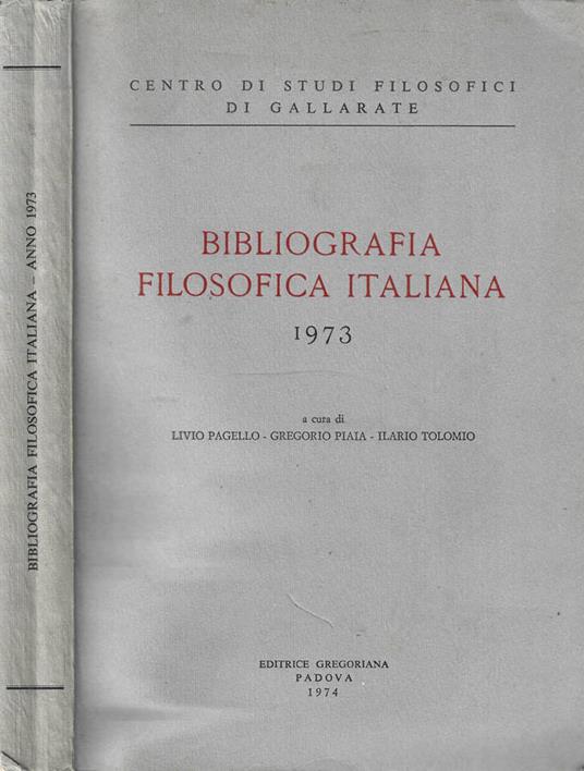 Bibliografia filosofica italiana 1973 - copertina