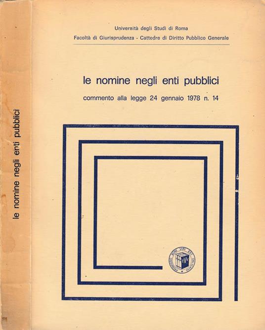 Le nomine negli enti pubblici - copertina