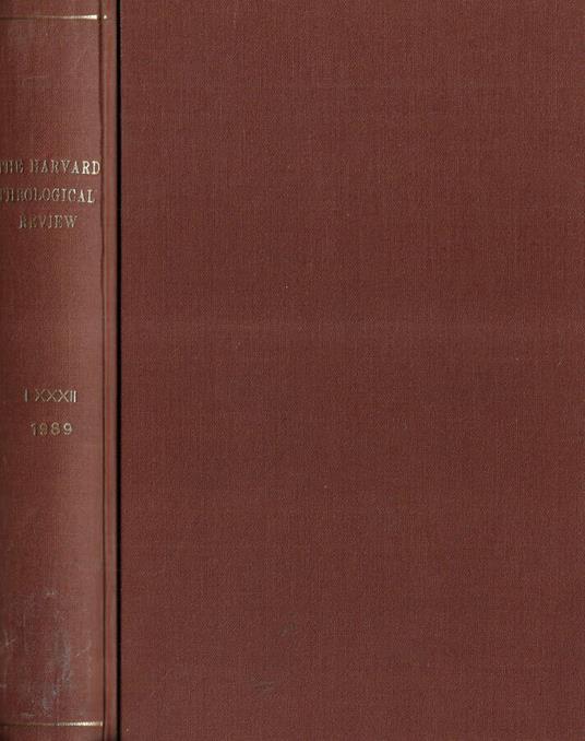 The Harvard thological review Volume LXXXII 1989 - copertina