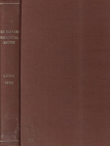 The Harvard thological review Volume LXXXV 1992 - copertina