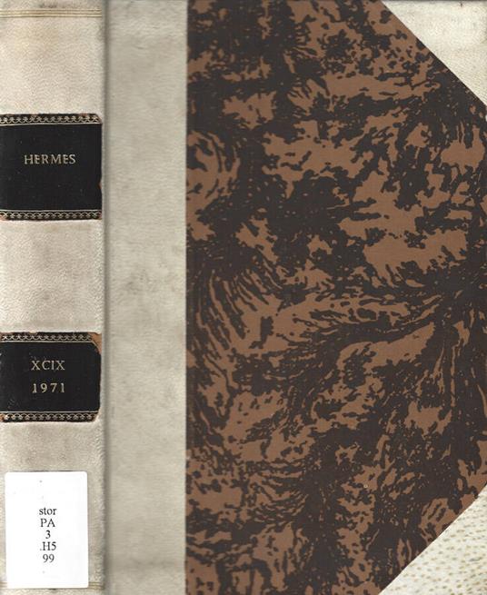 Hermes Vol. XCIX - copertina