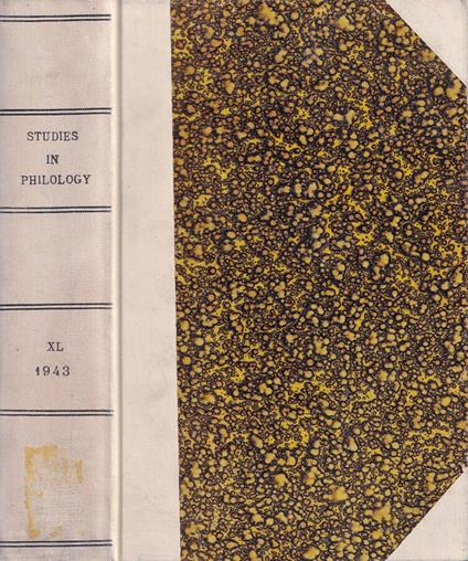 Studies in philology, volume XL, 1943 - copertina