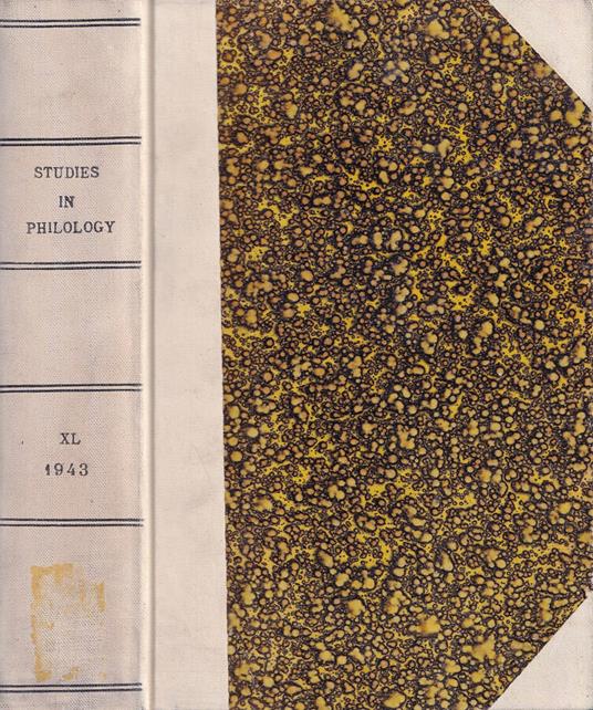 Studies in philology, volume XL, 1943 - copertina
