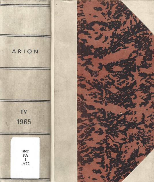 Arion Vol. IV - copertina
